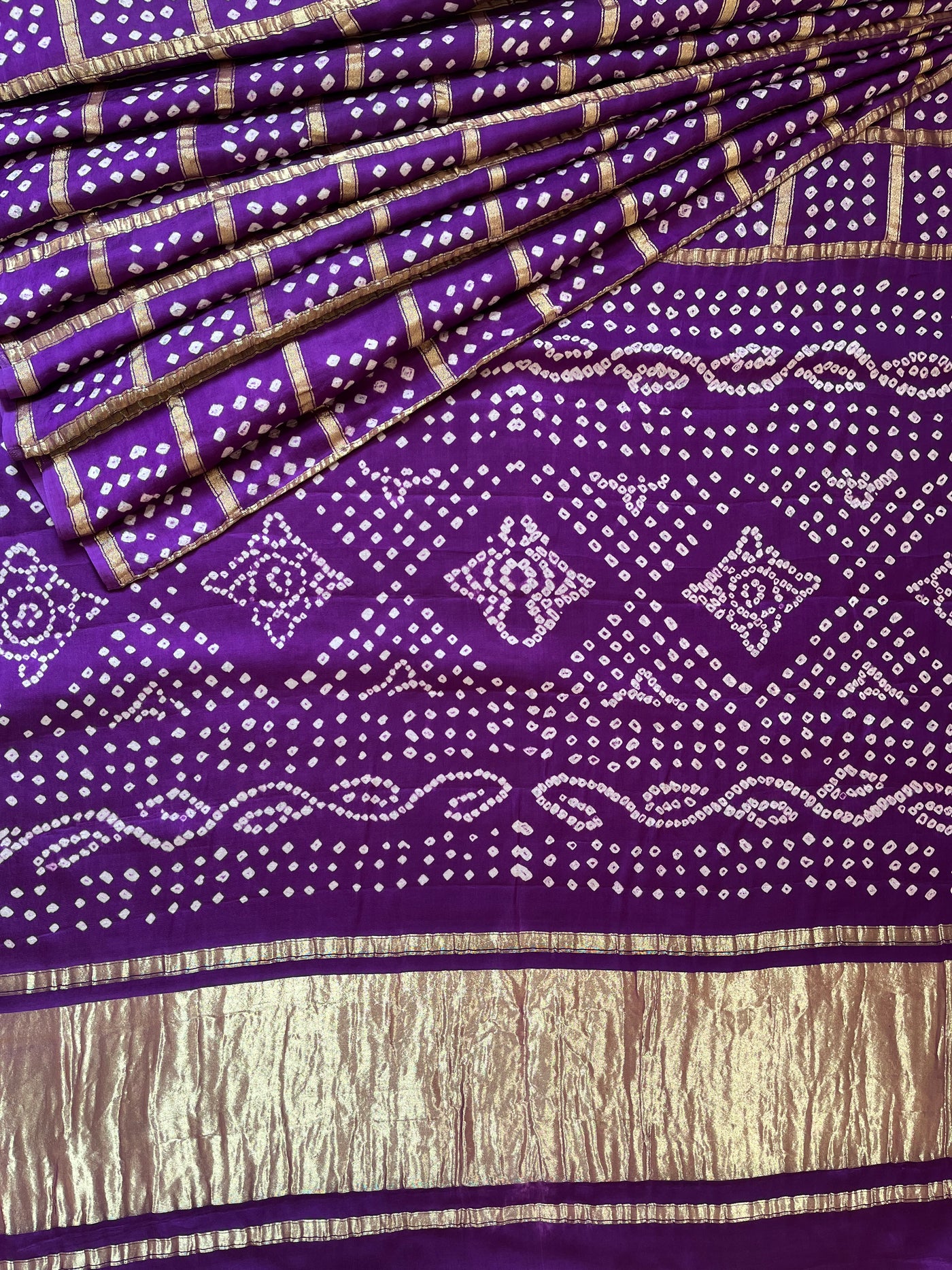 RAGINI:HANDMADE BANDHANI GHARCHOLA MODAL SILK SAREE