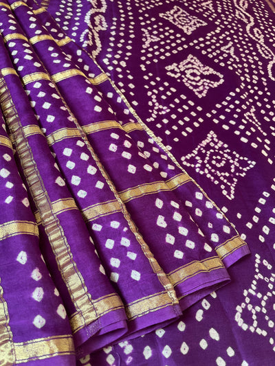 RAGINI:HANDMADE BANDHANI GHARCHOLA MODAL SILK SAREE