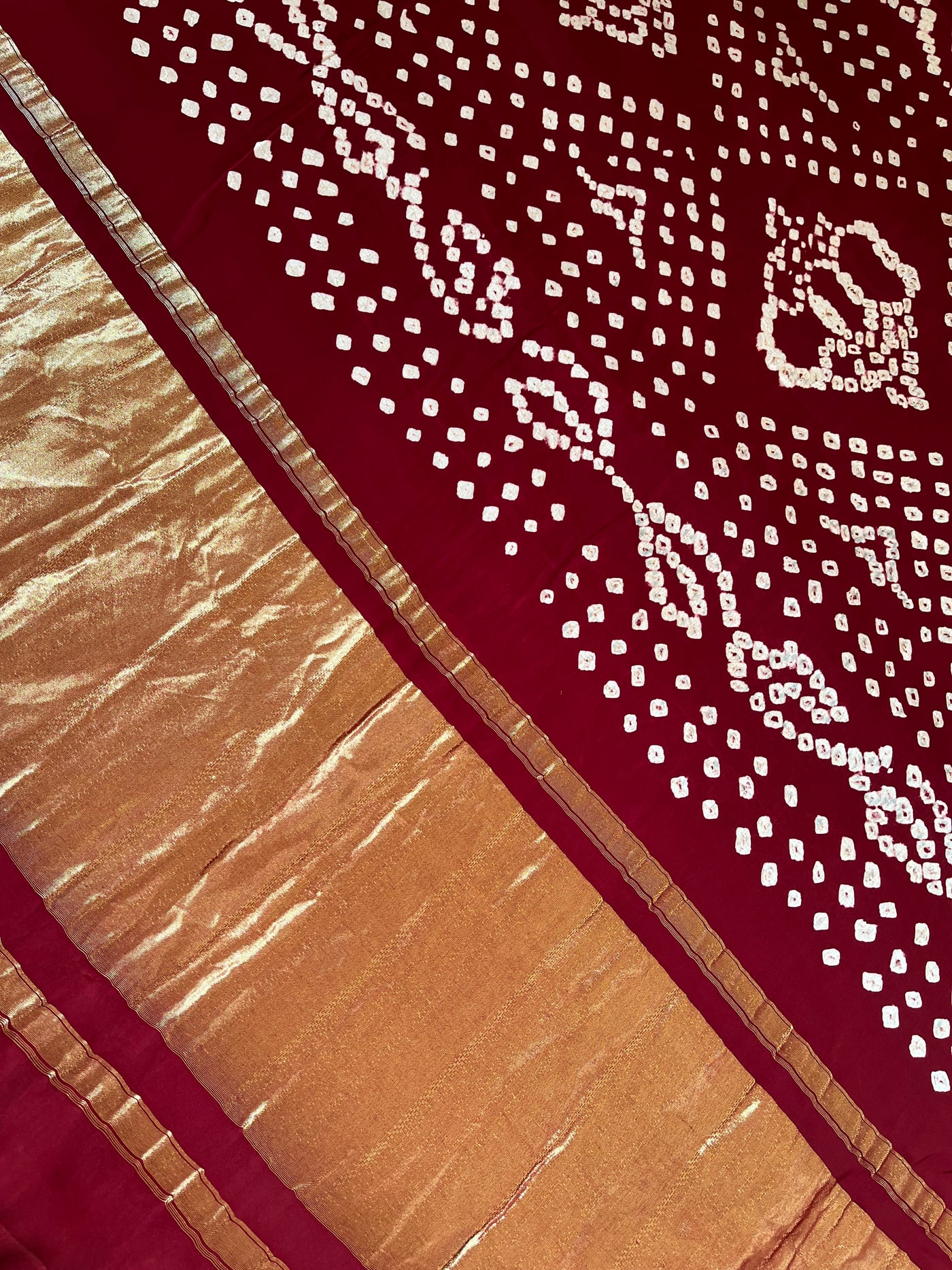 VARTIKA:HANDMADE BANDHANI GHARCHOLA MODAL SILK SAREE