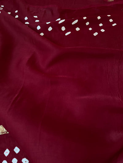 VARTIKA:HANDMADE BANDHANI GHARCHOLA MODAL SILK SAREE