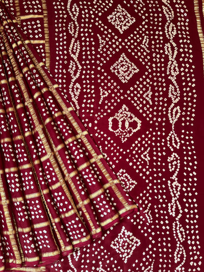 VARTIKA:HANDMADE BANDHANI GHARCHOLA MODAL SILK SAREE