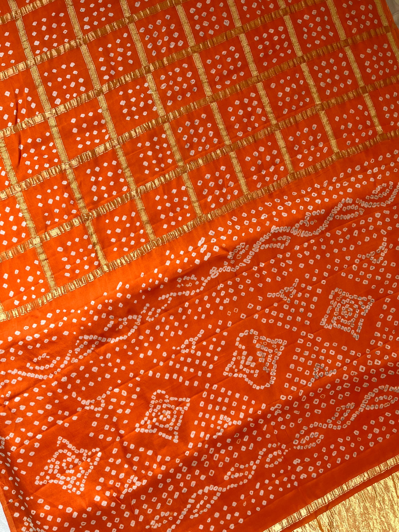 KRATIKA:HANDMADE BANDHANI GHARCHOLA MODAL SILK SAREE