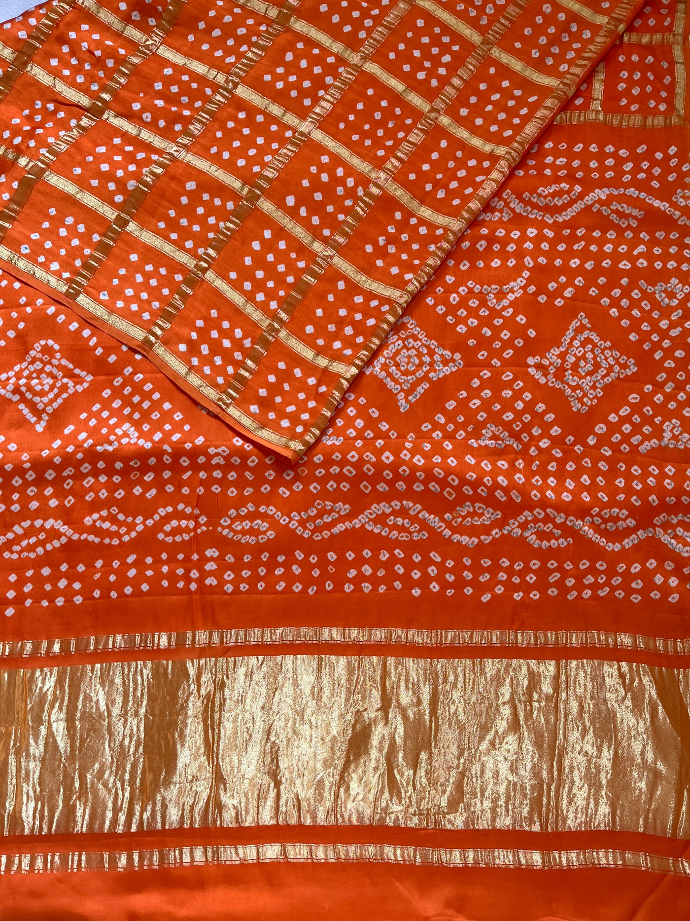 KRATIKA:HANDMADE BANDHANI GHARCHOLA MODAL SILK SAREE