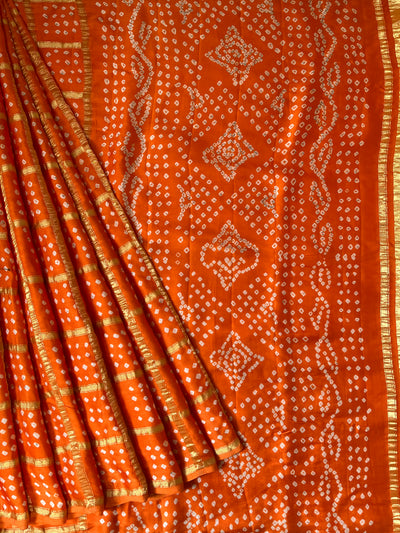 KRATIKA:HANDMADE BANDHANI GHARCHOLA MODAL SILK SAREE