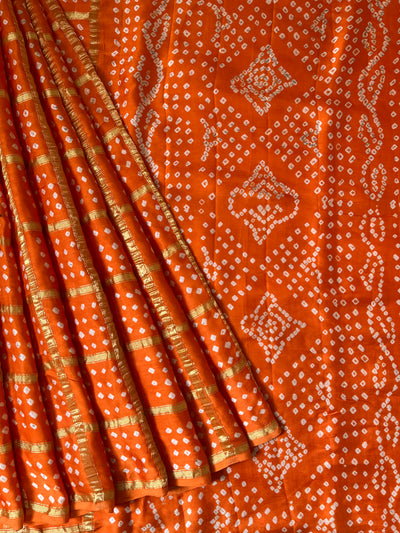 KRATIKA:HANDMADE BANDHANI GHARCHOLA MODAL SILK SAREE