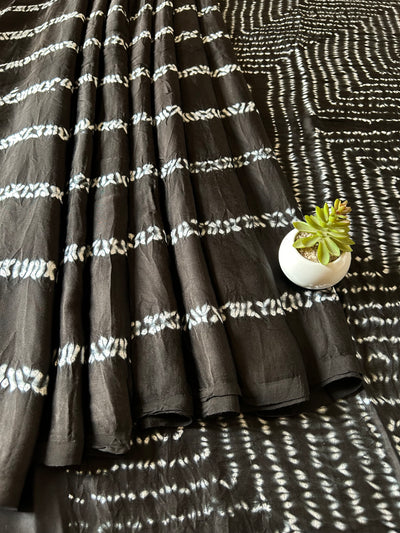 Manjari:Handmade Shibori Dyed Modal Silk Tissue Pallu Saree