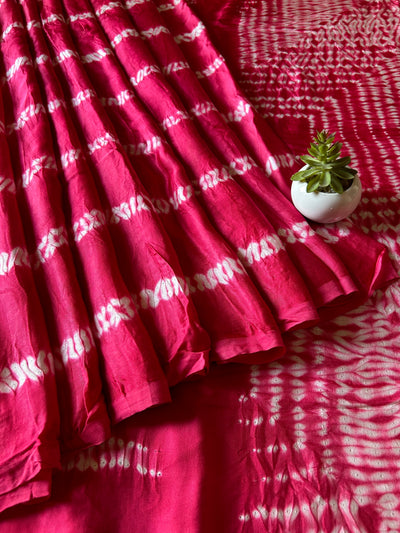 Keertana:Handmade Shibori Dyed Modal Silk Tissue Pallu Saree