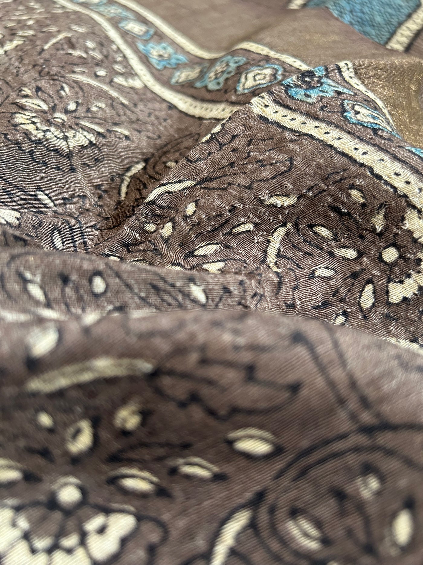 NAGME: Handblock LINEN Silk Tissue Ajrakh Saree (Copy)