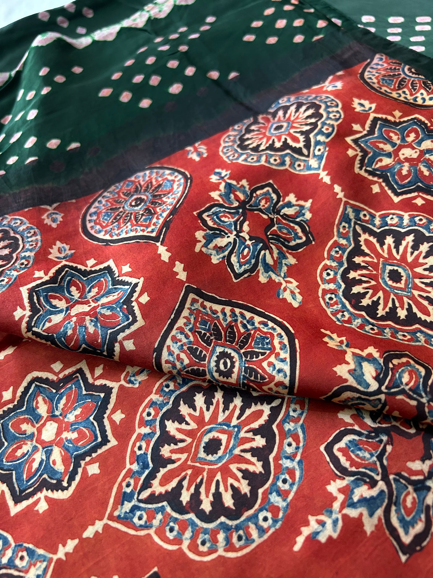 Indrani: AJRAKH BANDHEJ MODAL SILK SAREE