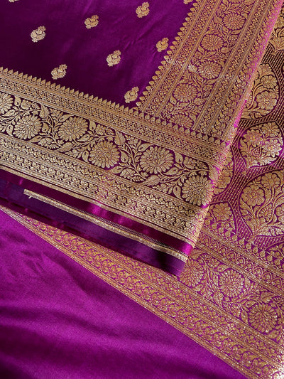 VAIJANTI : VIOLET, WEDDING WEAR PURE SILK-EXCEL MASHRU BANARASI SAREE