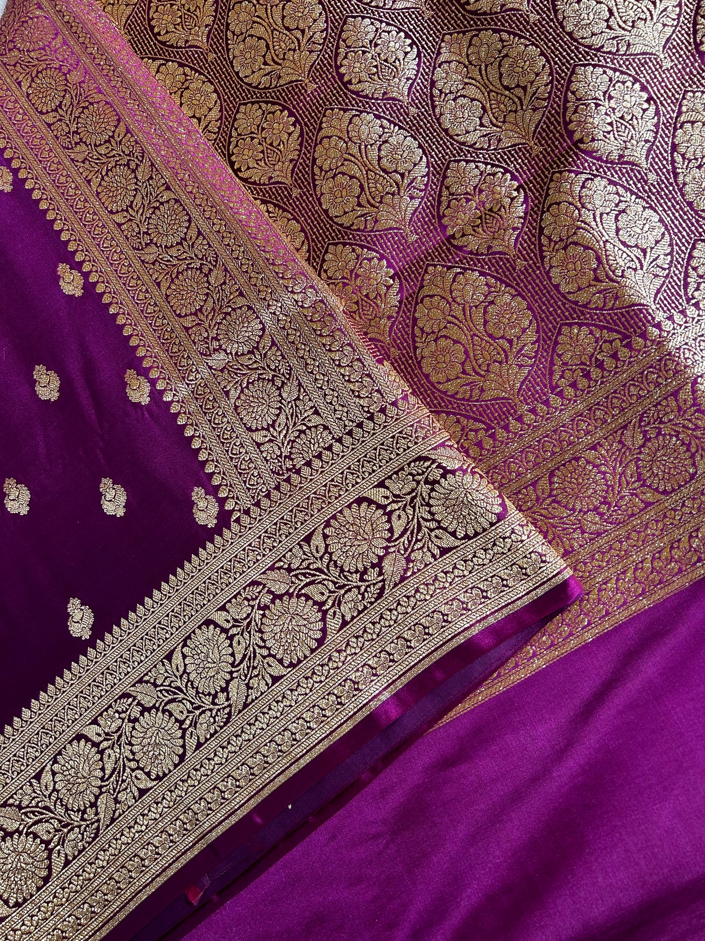 VAIJANTI : VIOLET, WEDDING WEAR PURE SILK-EXCEL MASHRU BANARASI SAREE