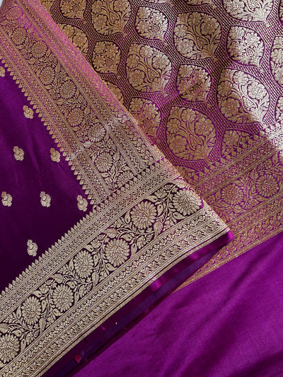 VAIJANTI : VIOLET, WEDDING WEAR PURE SILK-EXCEL MASHRU BANARASI SAREE