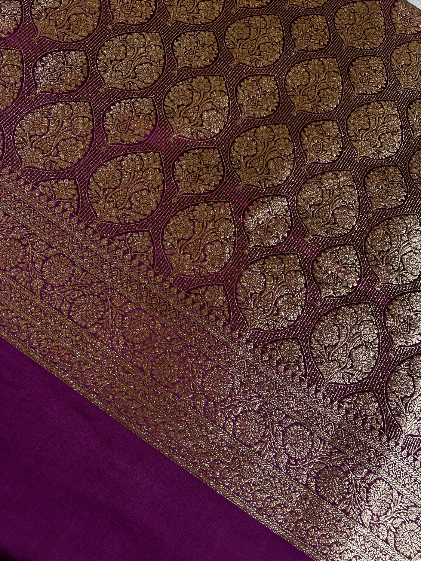 VAIJANTI : VIOLET, WEDDING WEAR PURE SILK-EXCEL MASHRU BANARASI SAREE