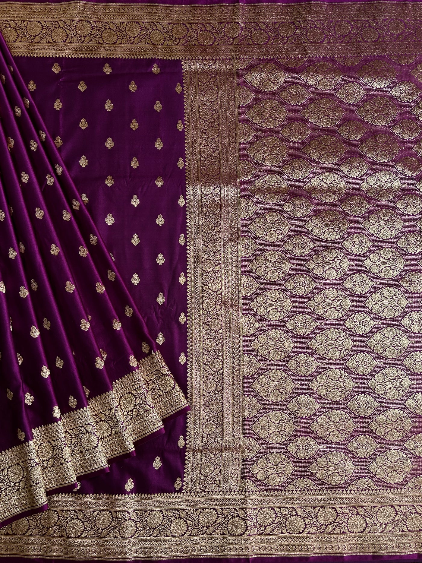 VAIJANTI : VIOLET, WEDDING WEAR PURE SILK-EXCEL MASHRU BANARASI SAREE