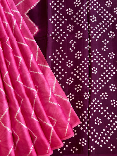 GULABO : Shibori Bandhej Modal Silk Saree