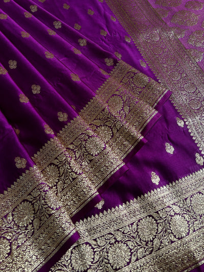 VAIJANTI : VIOLET, WEDDING WEAR PURE SILK-EXCEL MASHRU BANARASI SAREE