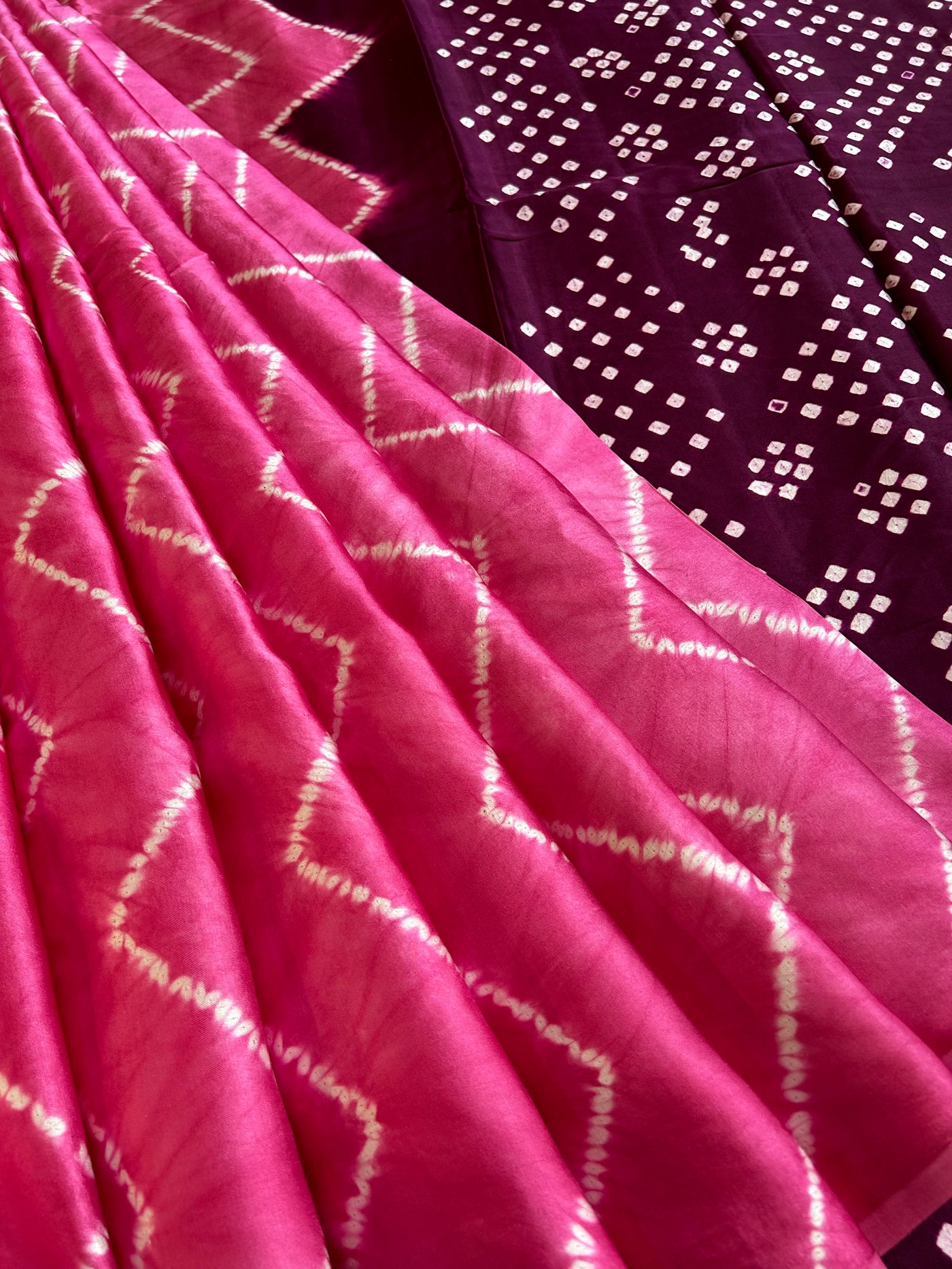 GULABO : Shibori Bandhej Modal Silk Saree