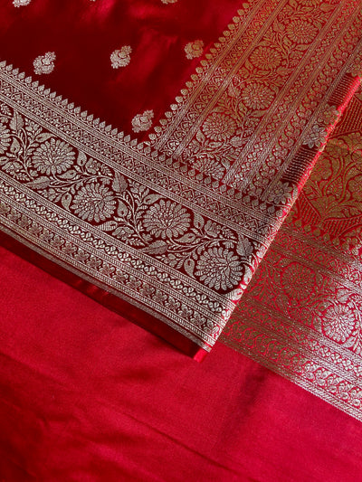 NAYANTARA : RED, WEDDING WEAR PURE SILK-EXCEL MASHRU BANARASI SAREE