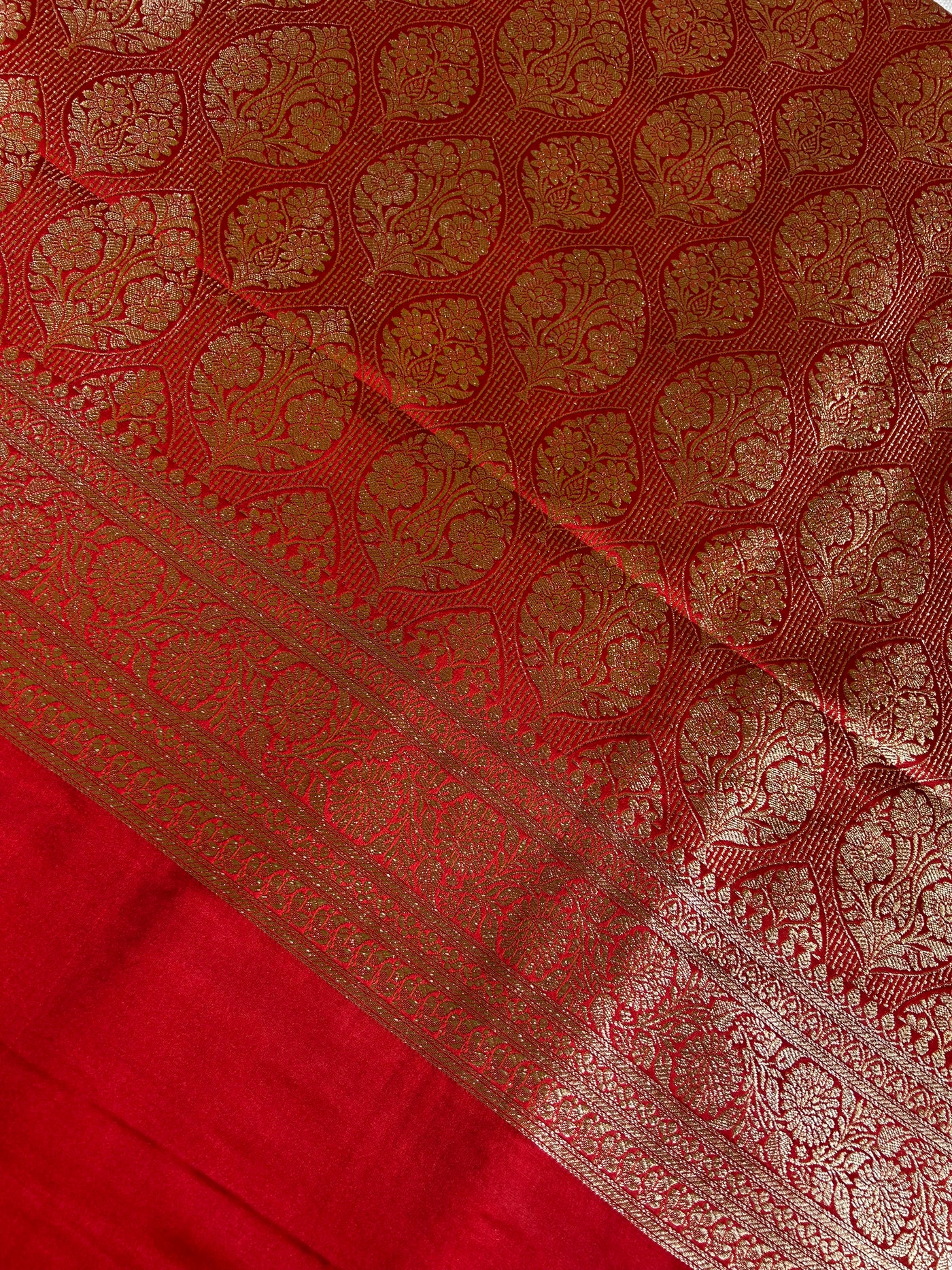 NAYANTARA : RED, WEDDING WEAR PURE SILK-EXCEL MASHRU BANARASI SAREE