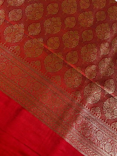 NAYANTARA : RED, WEDDING WEAR PURE SILK-EXCEL MASHRU BANARASI SAREE