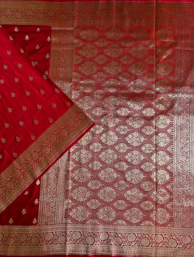 NAYANTARA : RED, WEDDING WEAR PURE SILK-EXCEL MASHRU BANARASI SAREE