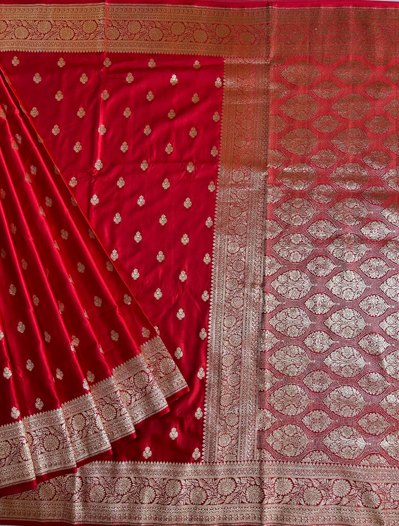 NAYANTARA : RED, WEDDING WEAR PURE SILK-EXCEL MASHRU BANARASI SAREE