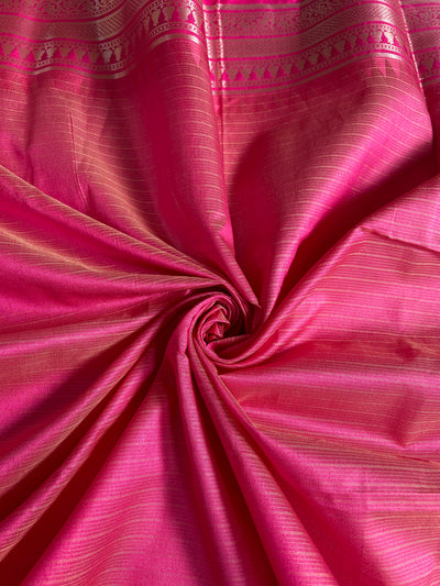 KUNDAN : CREAM, FESTIVE WEAR BANARASI KOTA CHECKS SAREE WITH GANGA- JAMUNA BORDER.