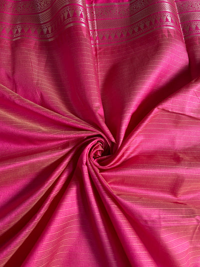 KUNDAN : CREAM, FESTIVE WEAR BANARASI KOTA CHECKS SAREE WITH GANGA- JAMUNA BORDER.