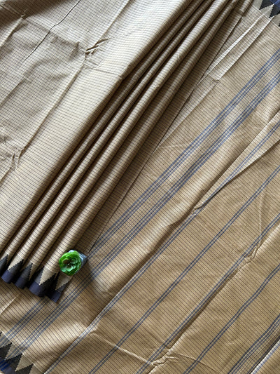 REVATI:KANCHIPURAM PURE COTTON SAREE WITH BORDERS.