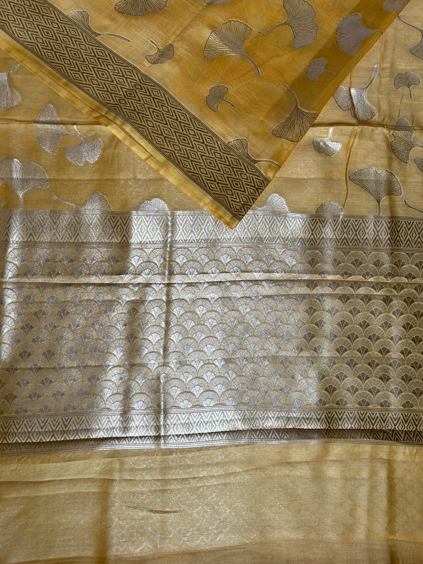 SANSKRITI : PASTEL YELLOW, BANARASI PURE SILK-EXCEL ALL OVER MOTIF SAREE