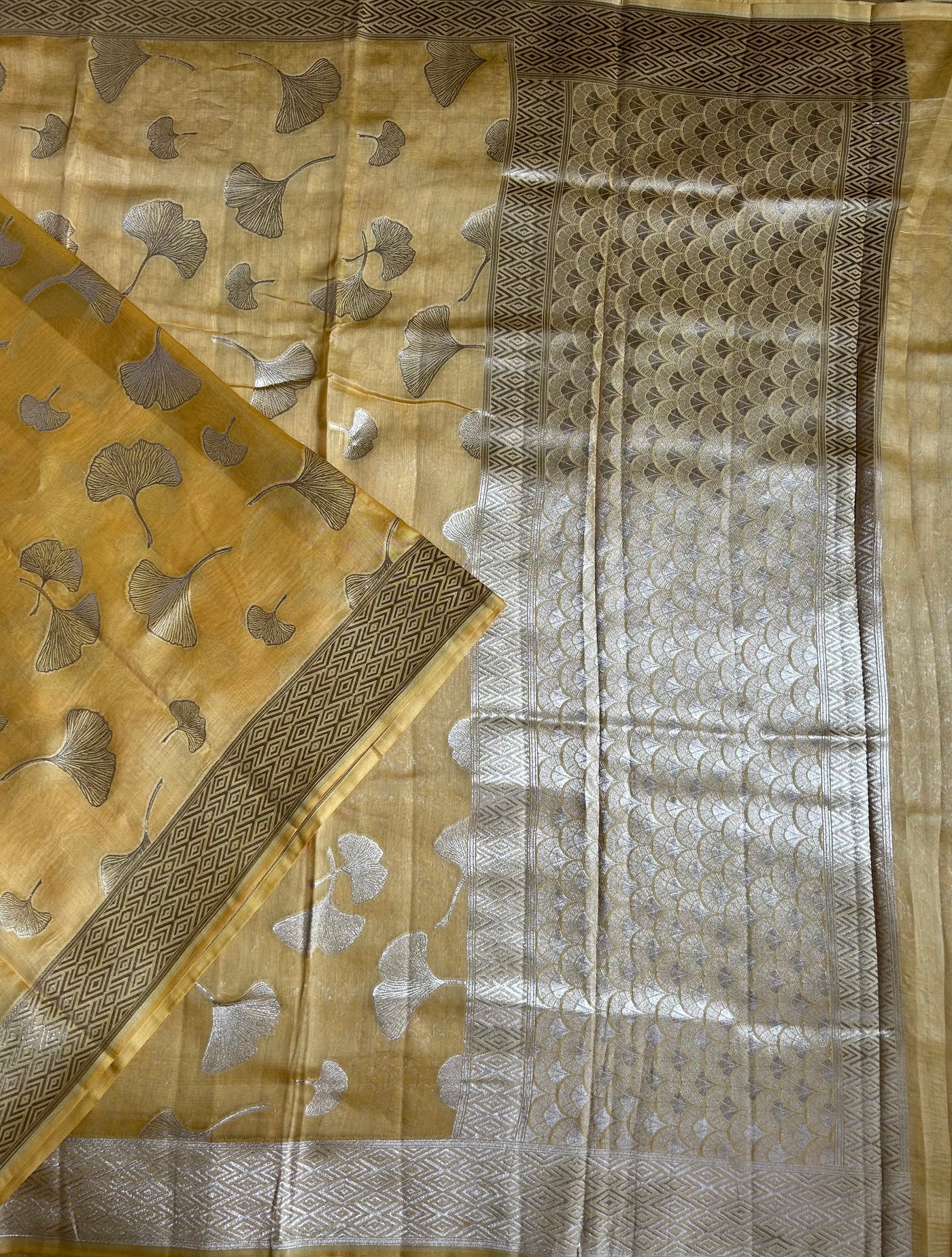 SANSKRITI : PASTEL YELLOW, BANARASI PURE SILK-EXCEL ALL OVER MOTIF SAREE