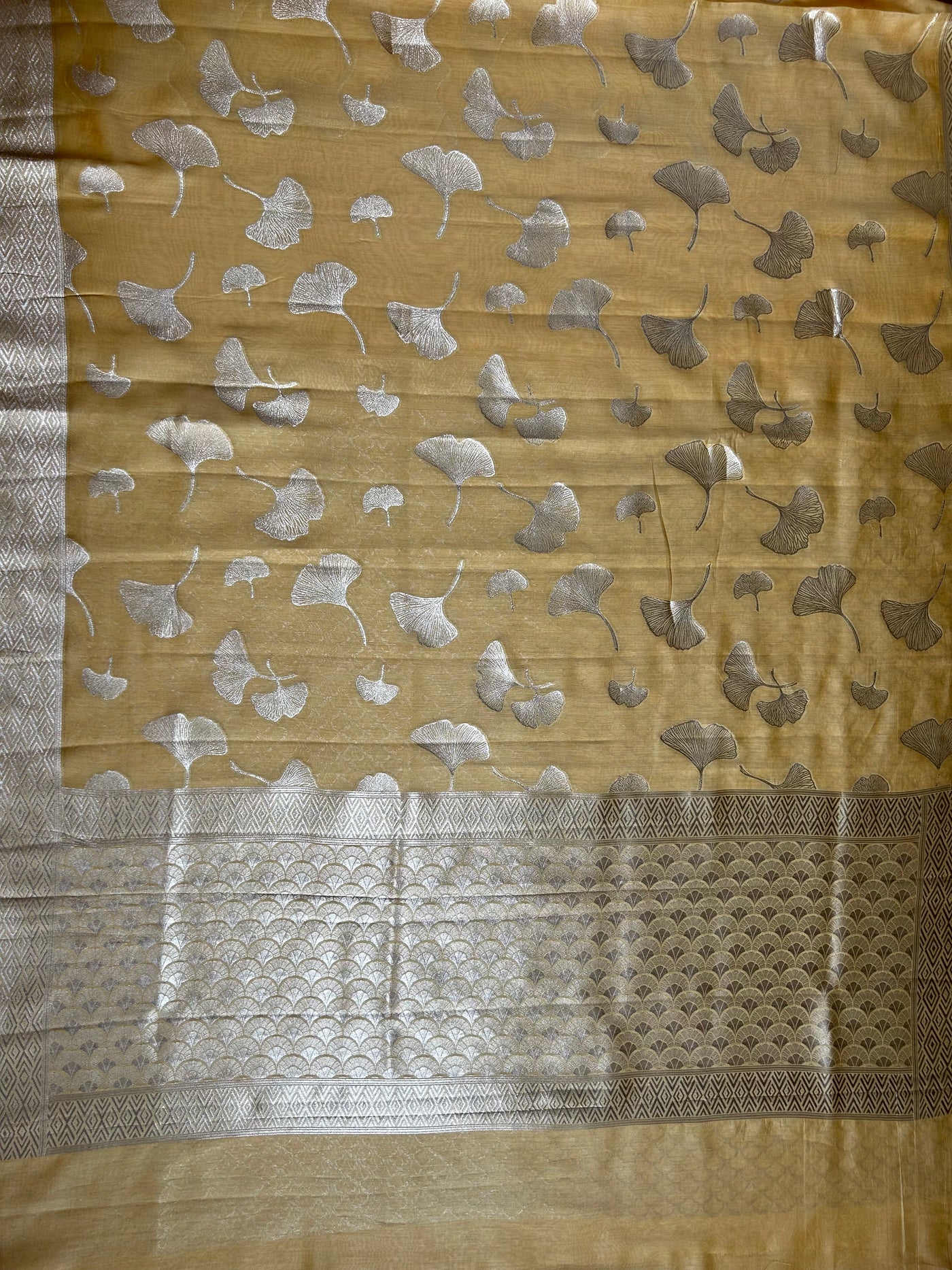 SANSKRITI : PASTEL YELLOW, BANARASI PURE SILK-EXCEL ALL OVER MOTIF SAREE
