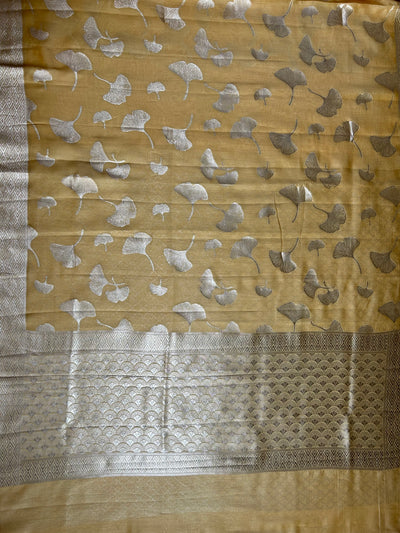 SANSKRITI : PASTEL YELLOW, BANARASI PURE SILK-EXCEL ALL OVER MOTIF SAREE