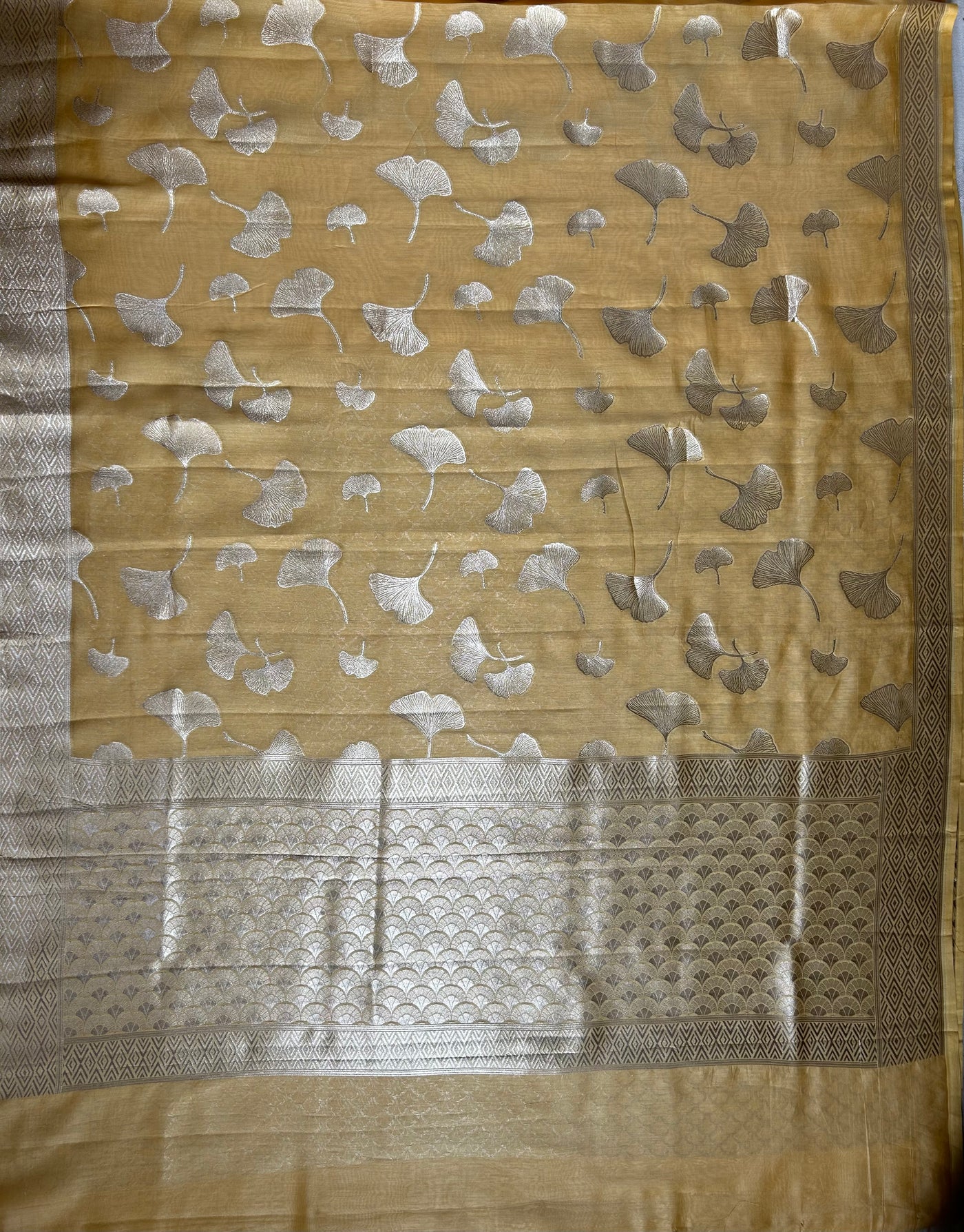 SANSKRITI : PASTEL YELLOW, BANARASI PURE SILK-EXCEL ALL OVER MOTIF SAREE