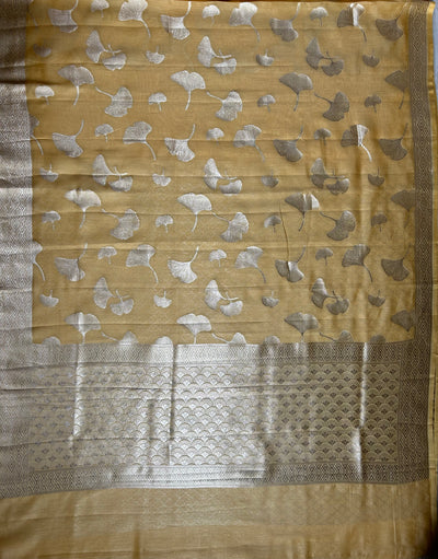 SANSKRITI : PASTEL YELLOW, BANARASI PURE SILK-EXCEL ALL OVER MOTIF SAREE