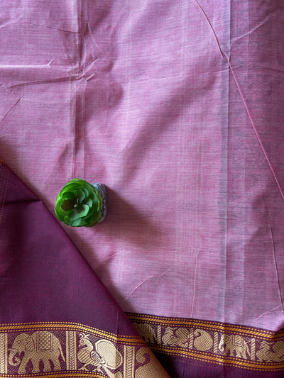 PAYAL:PURPLE, PURE KANCHIPURAM COTTON SAREE WITH JACQUARD WEAVING.