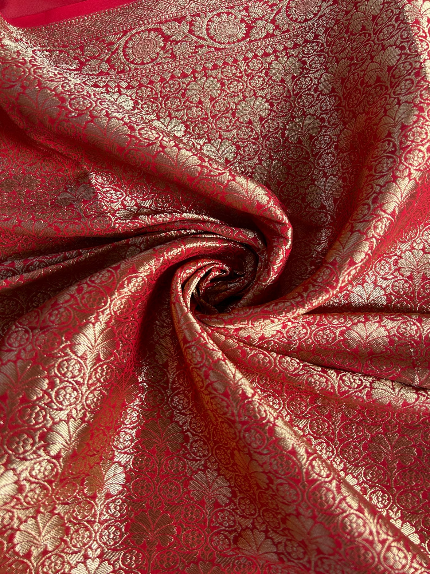 LEHERIYA: RED, WEDDING WEAR BANARASI LEHRIYA SILK SAREE