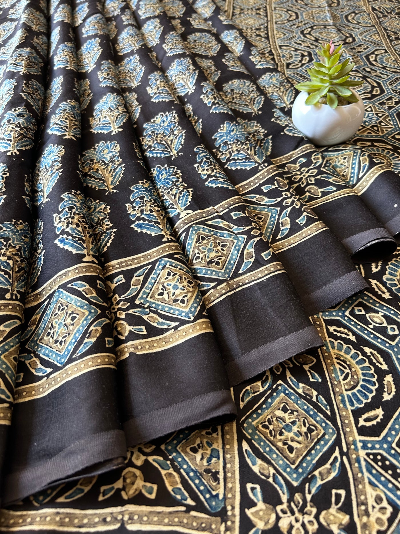 JAYA: HANDBLOCK AJRAKH MODAL SILK SAREE