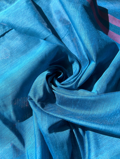 MRNALINI: INDIGO PARTYWEAR PURE COTTON-EXCEL JAMDANI INSPIRED SAREE