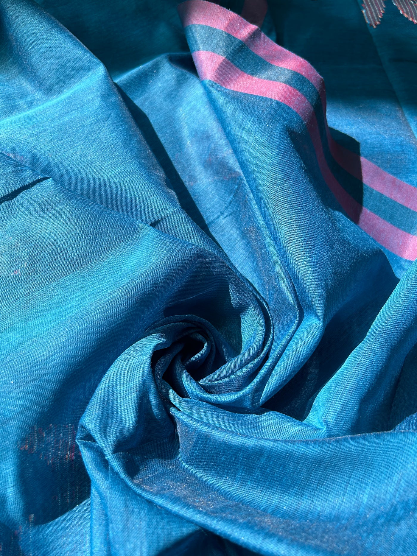 MRNALINI: INDIGO PARTYWEAR PURE COTTON-EXCEL JAMDANI INSPIRED SAREE