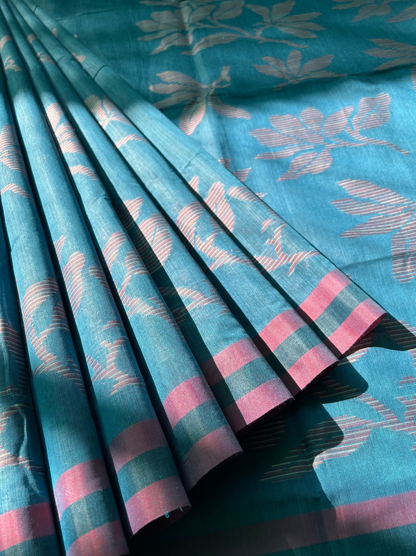 MRNALINI: INDIGO PARTYWEAR PURE COTTON-EXCEL JAMDANI INSPIRED SAREE