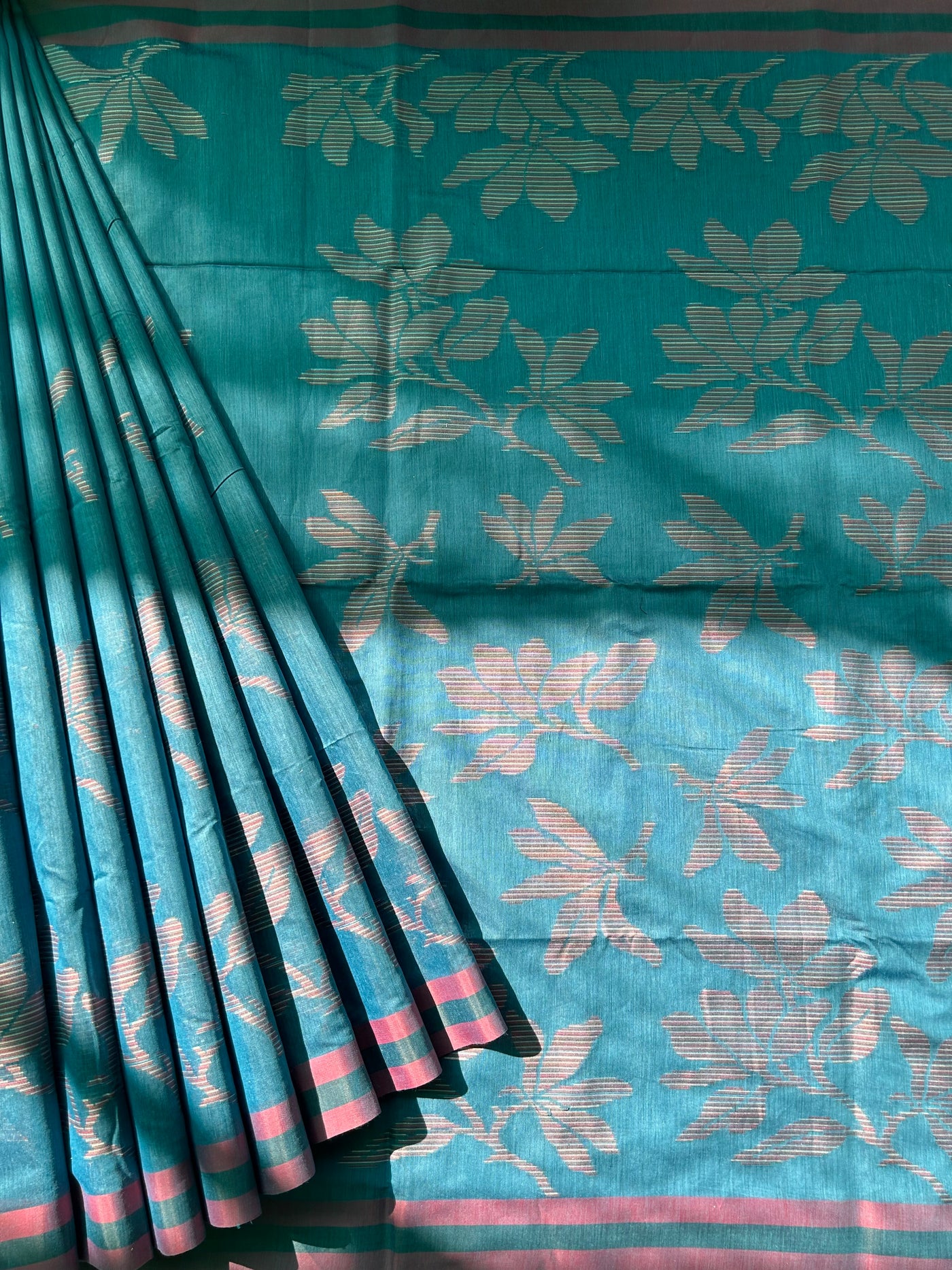 MRNALINI: INDIGO PARTYWEAR PURE COTTON-EXCEL JAMDANI INSPIRED SAREE