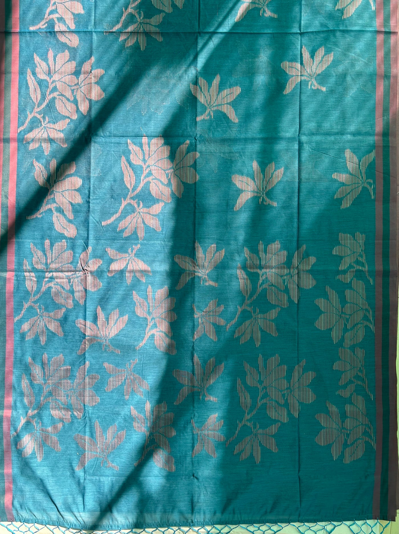 MRNALINI: INDIGO PARTYWEAR PURE COTTON-EXCEL JAMDANI INSPIRED SAREE
