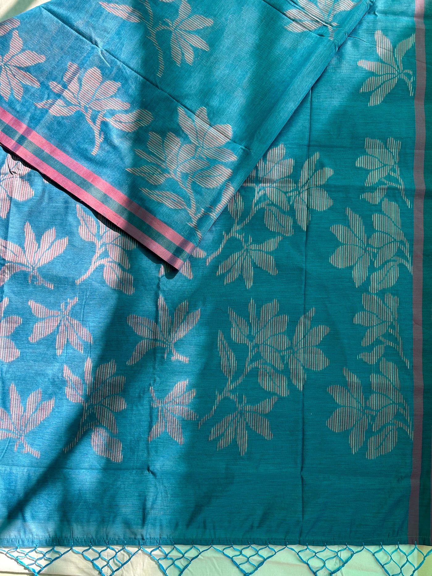 MRNALINI: INDIGO PARTYWEAR PURE COTTON-EXCEL JAMDANI INSPIRED SAREE