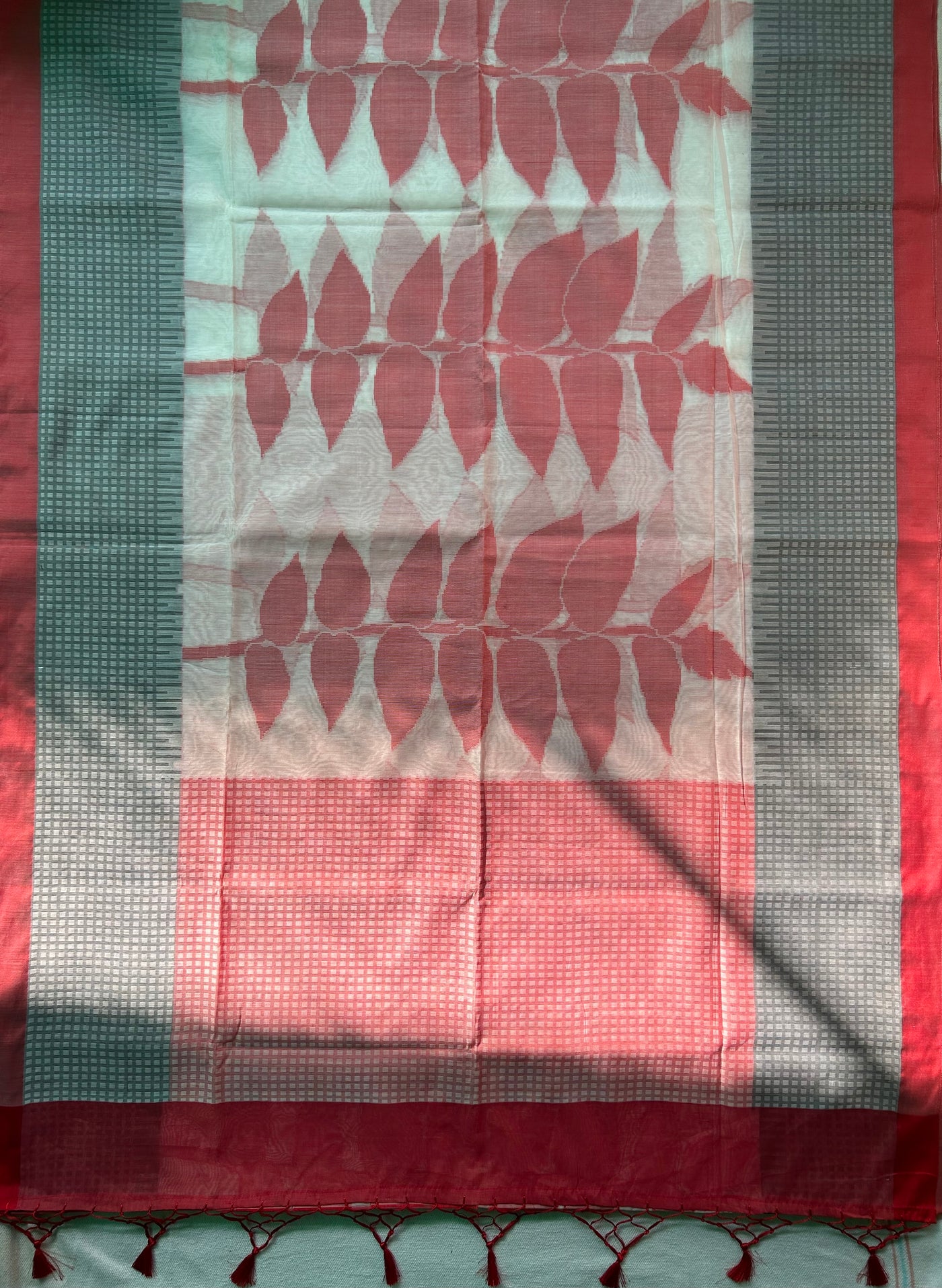 PARINITA : DURGA PUJA FESTIVE PURE COTTON-EXCEL JAMDANI INSPIRED SAREE