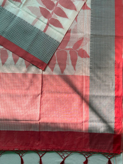 PARINITA : DURGA PUJA FESTIVE PURE COTTON-EXCEL JAMDANI INSPIRED SAREE