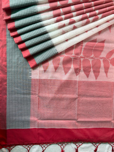 PARINITA : DURGA PUJA FESTIVE PURE COTTON-EXCEL JAMDANI INSPIRED SAREE