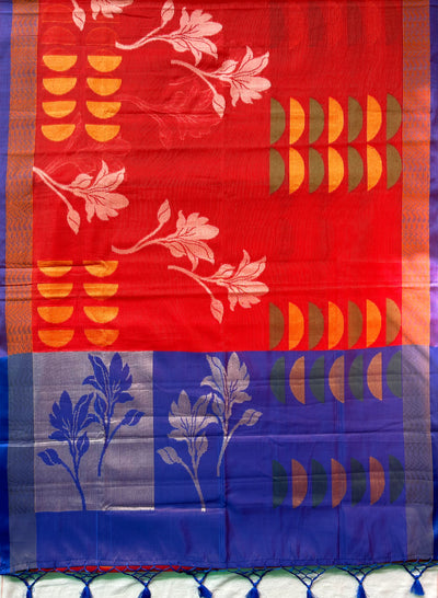 MUDRA: PARTYWEAR PURE COTTON-EXCEL JAMDANI INSPIRED SAREE