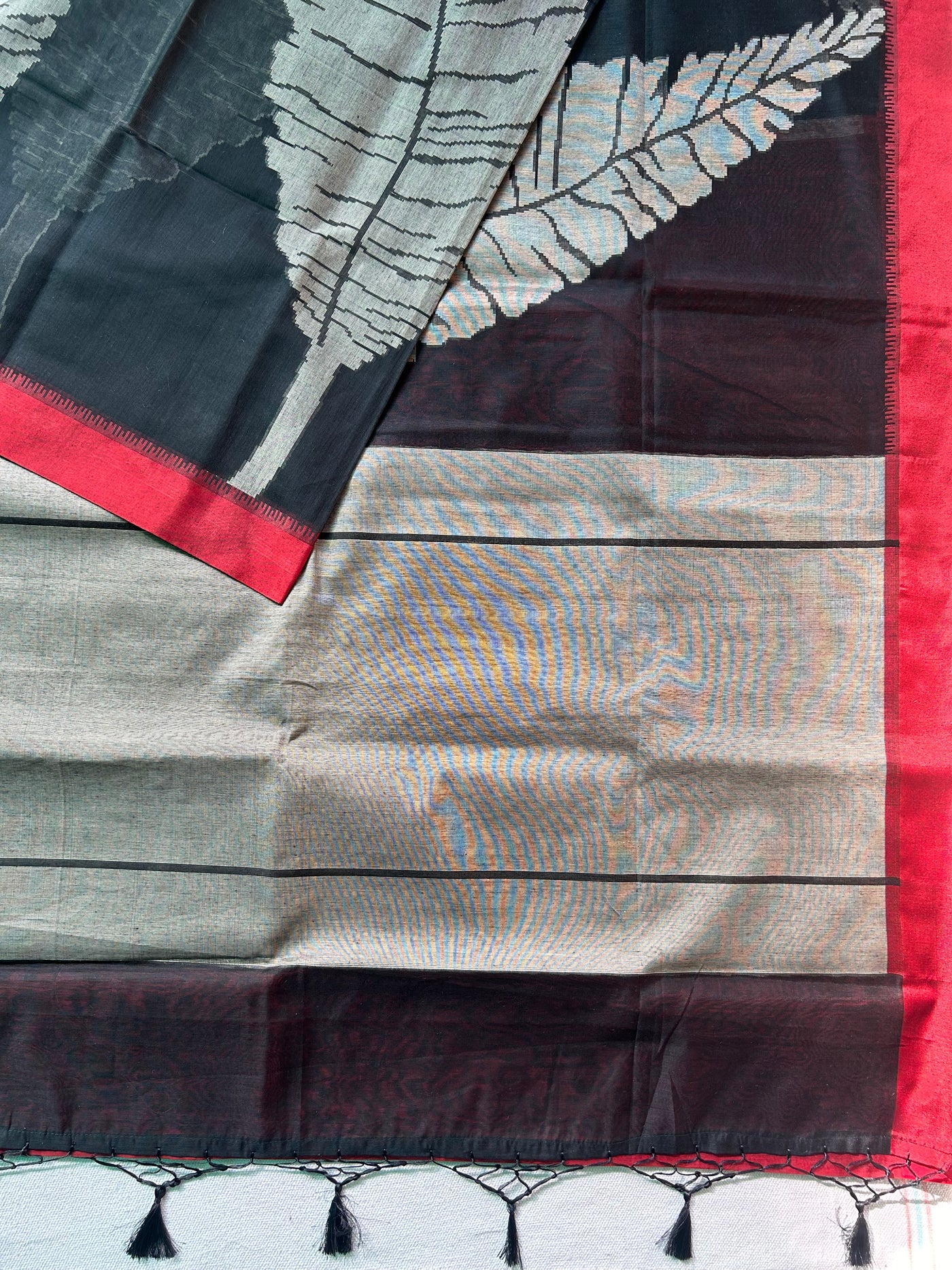 DHANYA: PARTY WEAR PURE COTTON-EXCEL JAMDANI INSPIRED SAREE