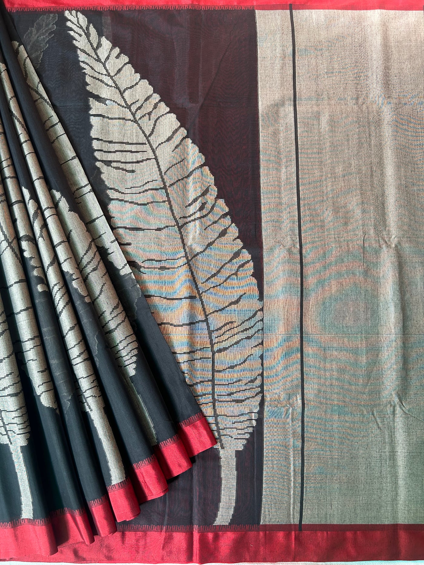 DHANYA: PARTY WEAR PURE COTTON-EXCEL JAMDANI INSPIRED SAREE